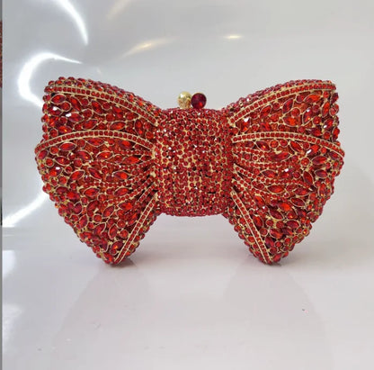 Rhinestone Bow Evening Clutch