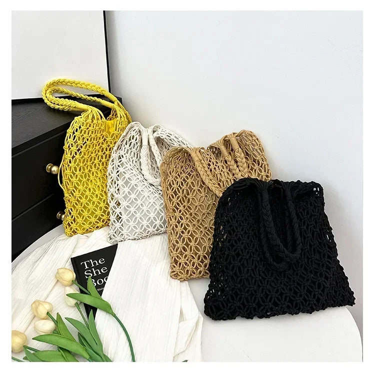 Handwoven Mesh Summer Tote Bag