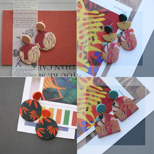Art Floral Pattern Earrings