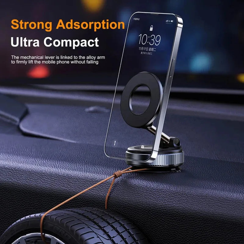 Foldable Magnetic Vacuum Suction Car Phone Holder