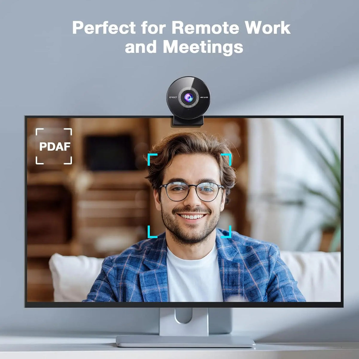 4K UHD Webcam with Microphone for PC