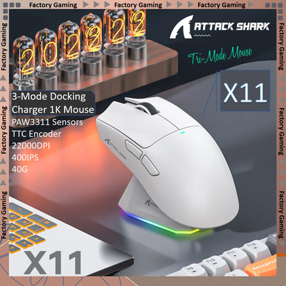 Ultra-Light RGB Gaming Mouse with PAW3311 Sensor & Magnetic Charging