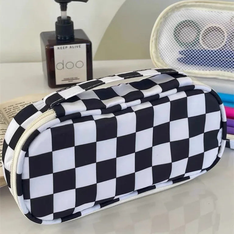 Checkerboard Large Pencil Case