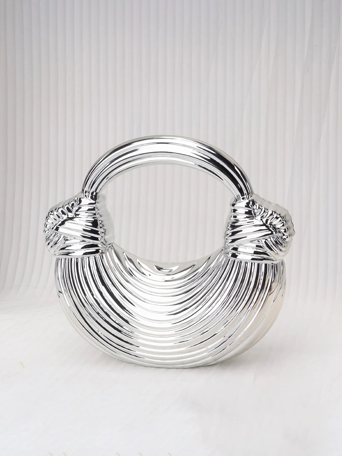 Gold Acrylic Minaudiere Evening Clutch with Chain Strap