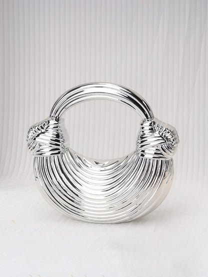 Gold Acrylic Minaudiere Evening Clutch with Chain Strap