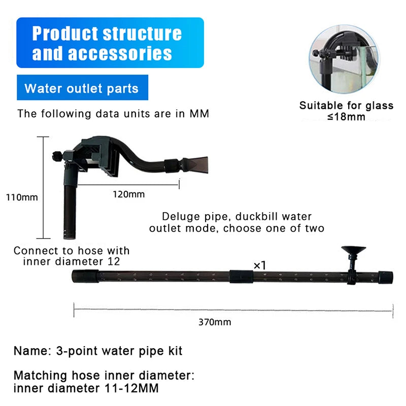 Aquarium Filter Spray Bar & Inlet Outlet Pipe Kit