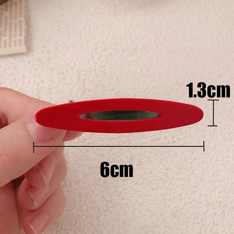 Acetate Hollow Oval Hair Clips Set