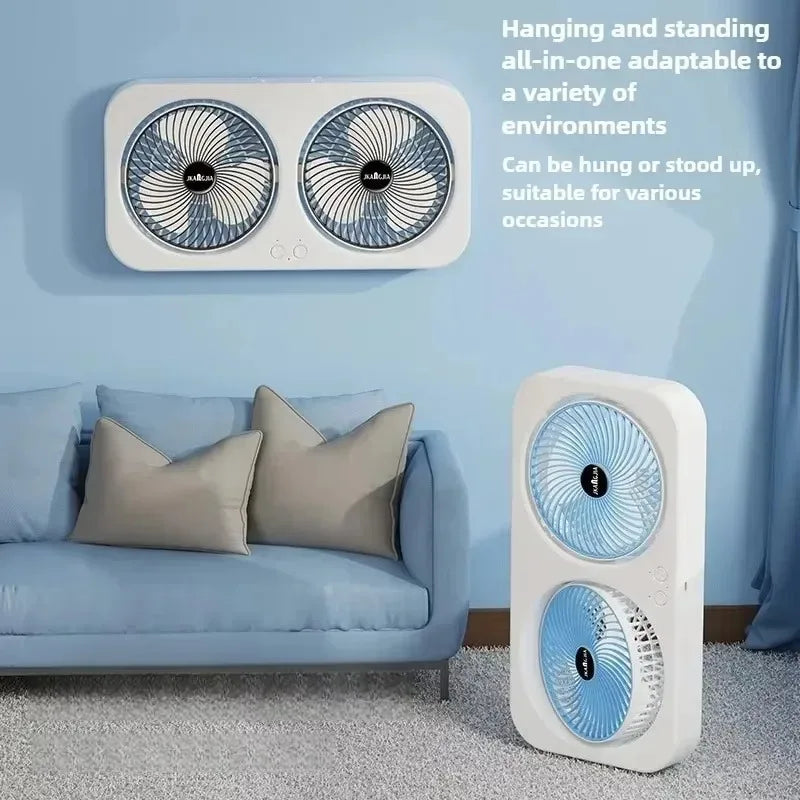 Dual Head USB Desk Fan Portable Cooling Fan