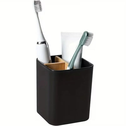 Three-Compartment Bathroom Toothbrush Organizer
