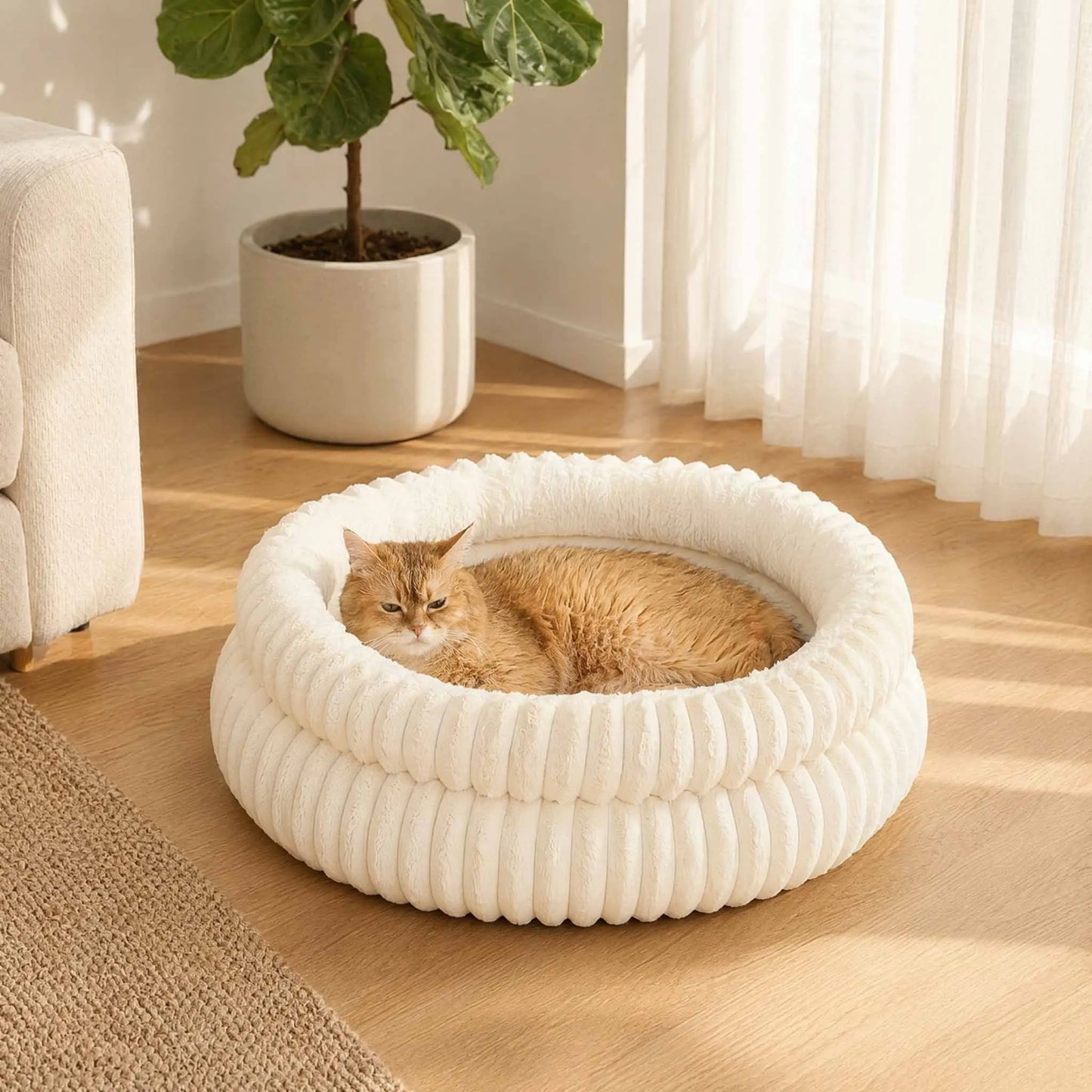 Plush Round Pet Nest Bed