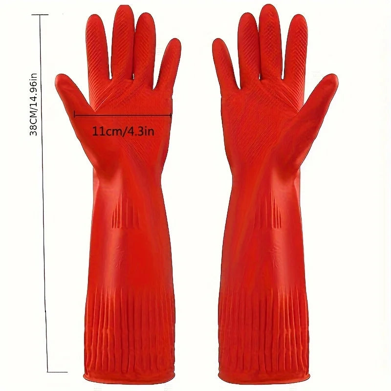 Extended Latex Dishwashing Cleaning Gloves