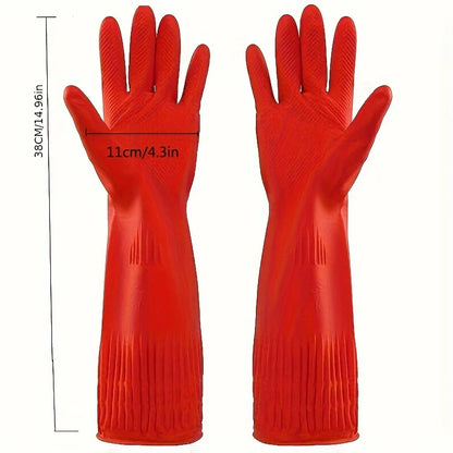 Extended Latex Dishwashing Cleaning Gloves