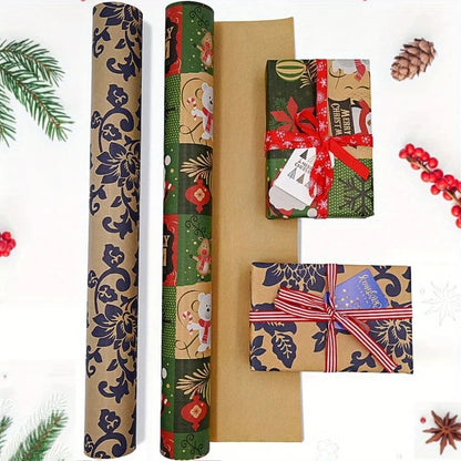 Christmas Kraft Gift Wrapping Paper Roll