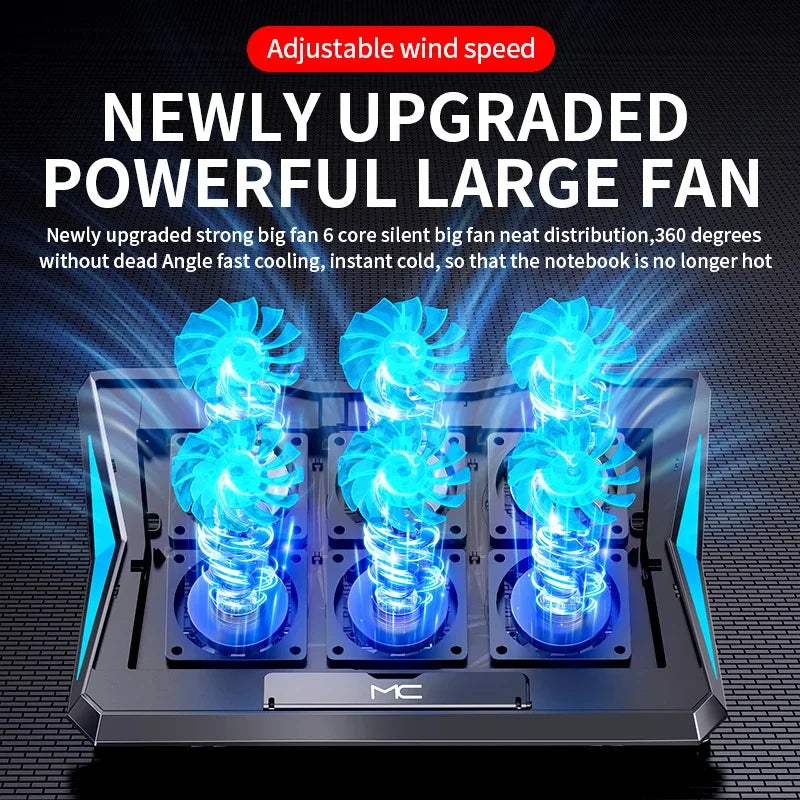 Q3 Six-Fan Gaming Laptop Cooling Pad
