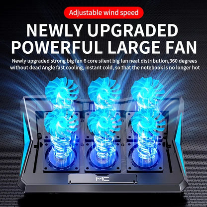 Q3 Six-Fan Gaming Laptop Cooling Pad