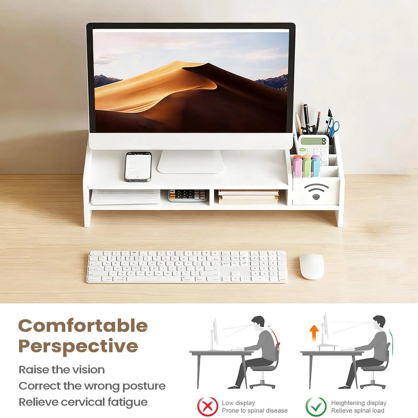 2-Tier Ergonomic Monitor Stand Riser