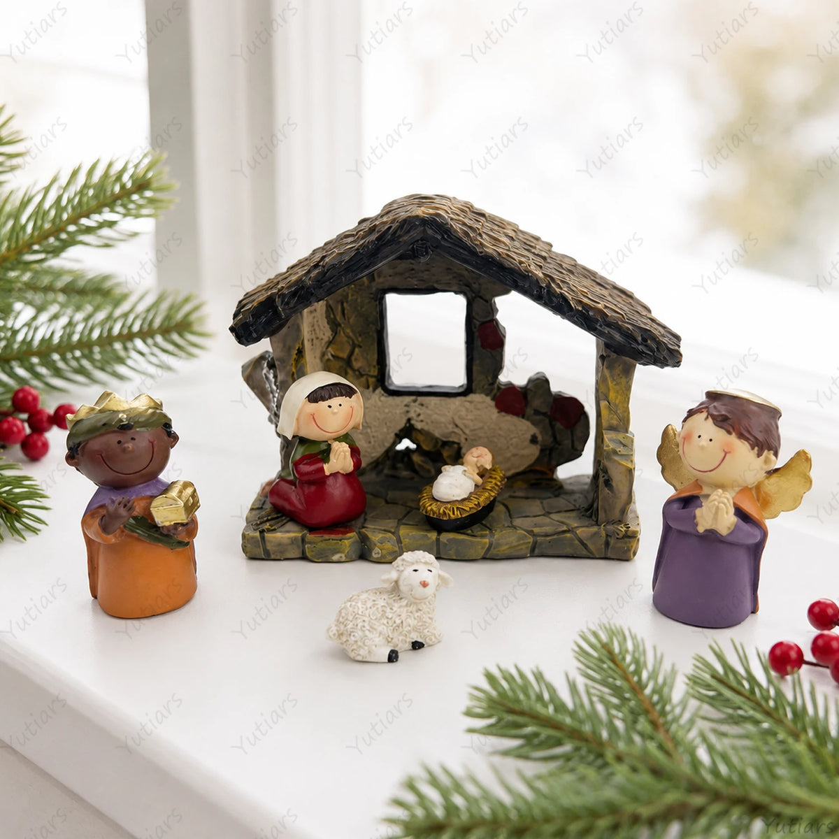Resin Christmas Nativity Figurine Set