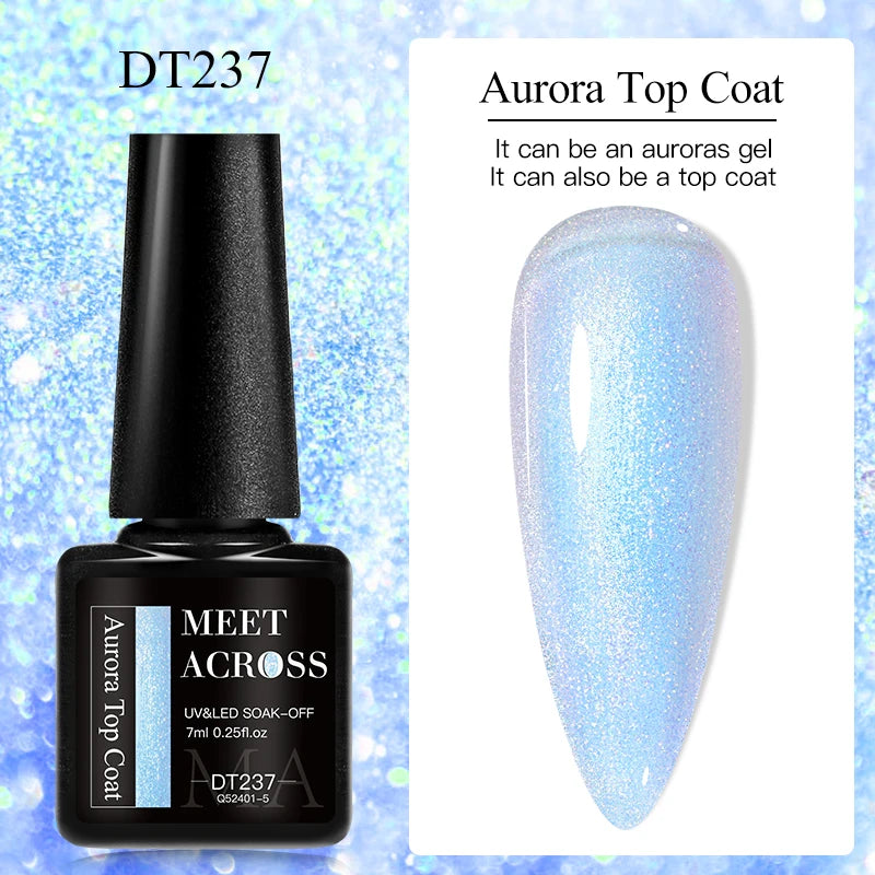 MEET ACROSS 7ml Aurora Gel Nail Top Coat