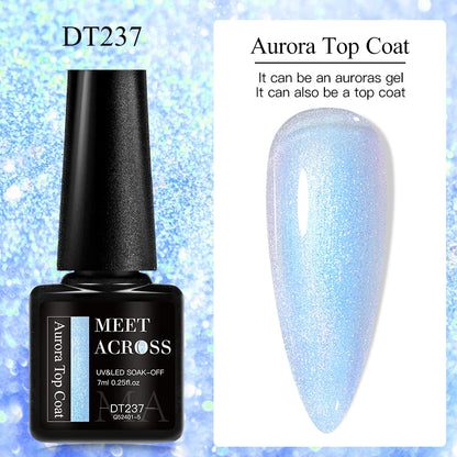 MEET ACROSS 7ml Aurora Gel Nail Top Coat