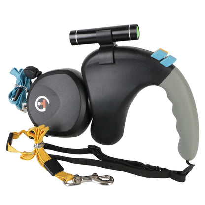 Dual Retractable Dog Leash with LED Light