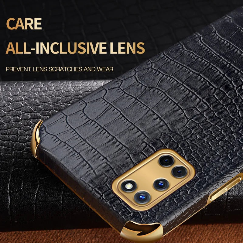 Crocodile Texture Ring Stand Phone Case