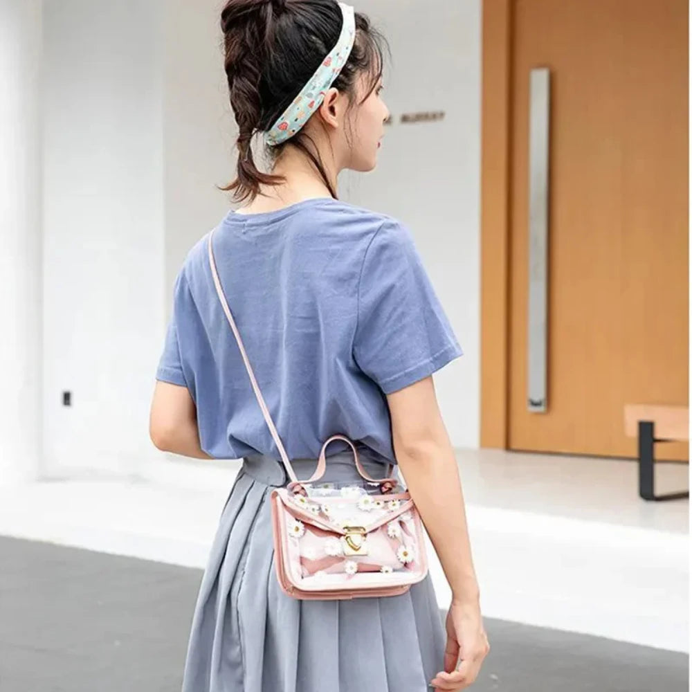 Women’s Transparent Floral Crossbody Shoulder Bag