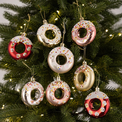 4-Piece Donut Christmas Ornament Set