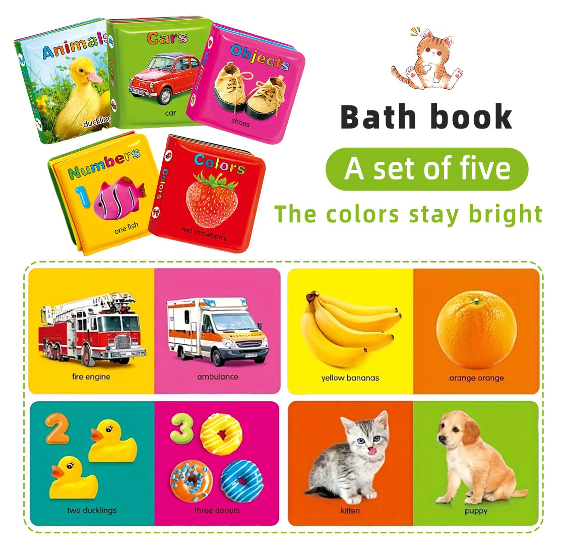 Baby Bath Book Waterproof English Toy