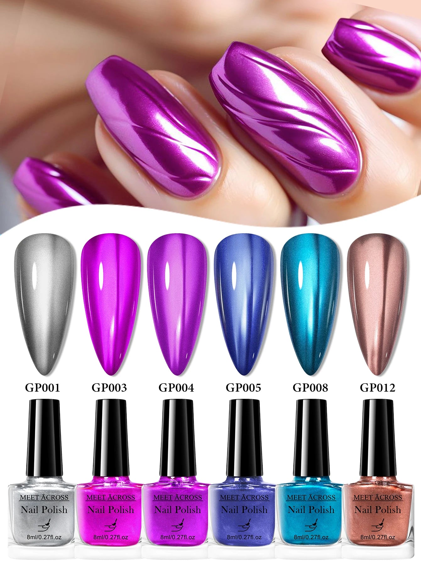 Mirror Metallic Nail Polish Set