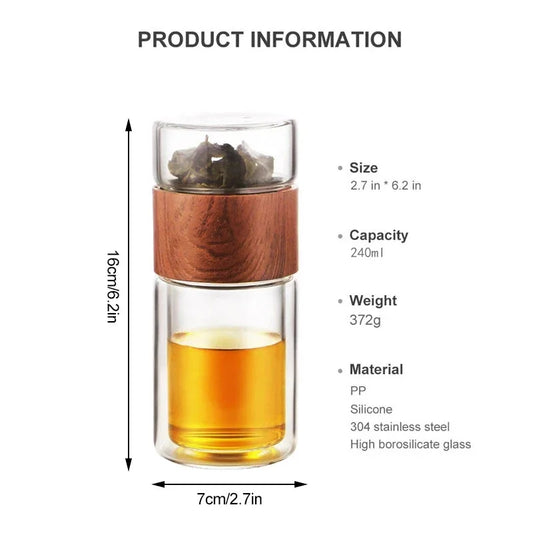 240ml Glass Tea Infuser Bottle