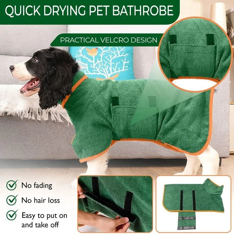 Microfibre Dog Drying Bathrobe Towel