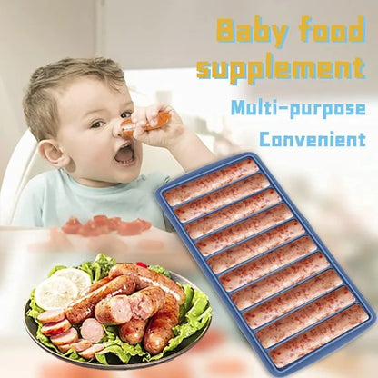 Silicone Long Ice Stick Tray with Spill-Resistant Lid