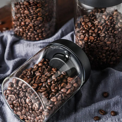 Vacuum Glass Coffee Bean Storage Jar