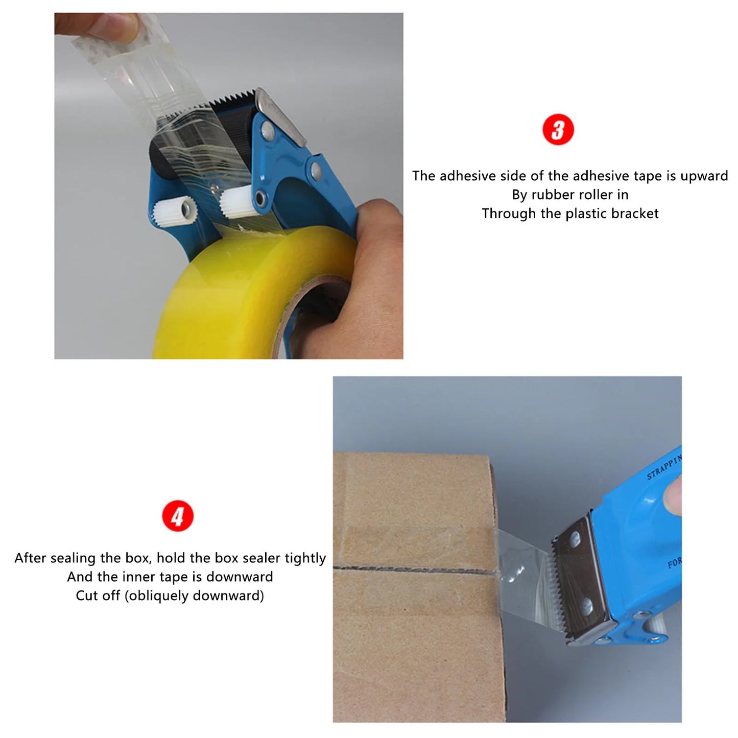 Heavy-Duty Packaging Tape Dispenser with Metal Cutter