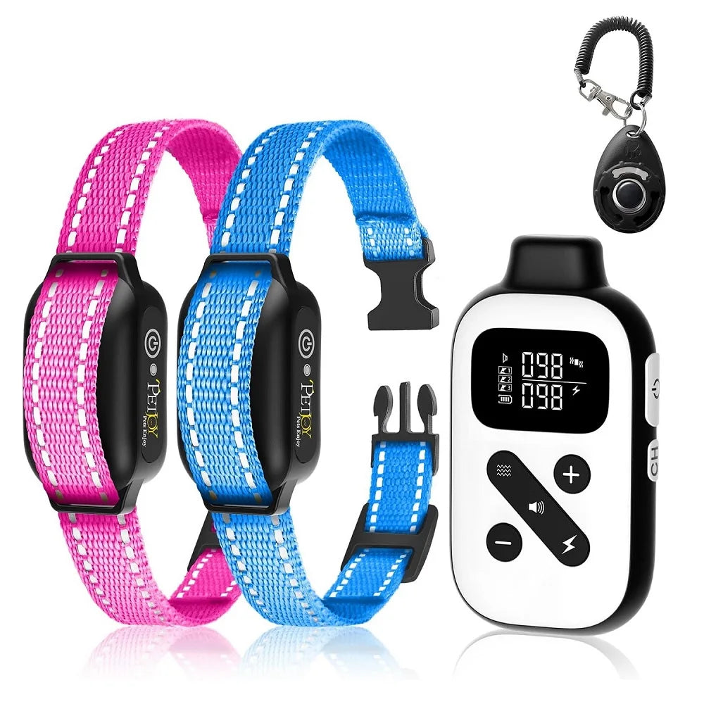 IPX7 Waterproof Remote Dog Training Collar with Auto Anti-Bark Mode