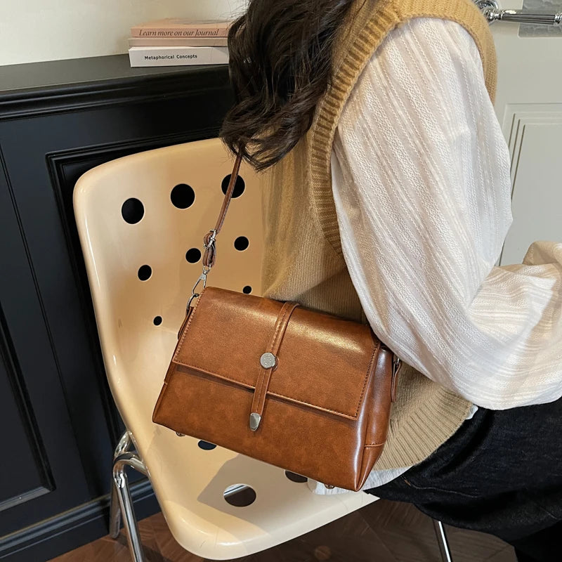 Vintage Flap Crossbody Satchel Bag
