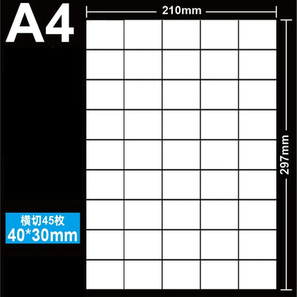 Printable A4 Matte White Self-Adhesive Label Sheets