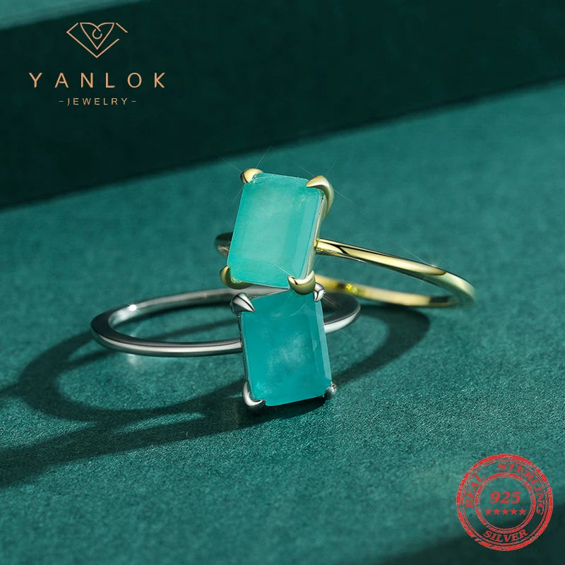 Yanlok Luxury Paraiba Tourmaline 925 Sterling Silver Ring