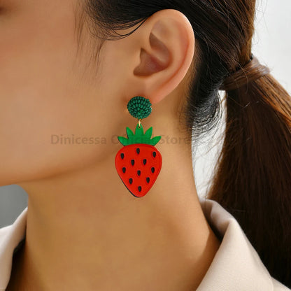 Acrylic Fruit Big Earrings