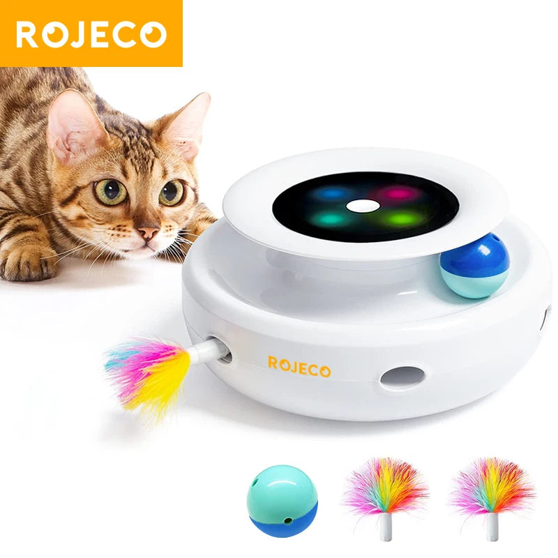 2-in-1 Automatic Cat Teaser & Rolling Ball Toy