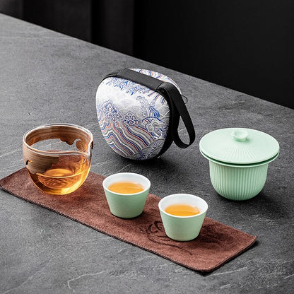 Portable Ceramic Travel Kung Fu Tea Set