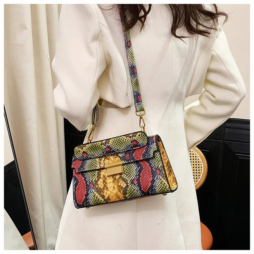 Luxury Snake Pattern Crossbody Shoulder Bag