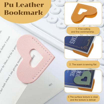 Leather Love Shaped Bookmarks
