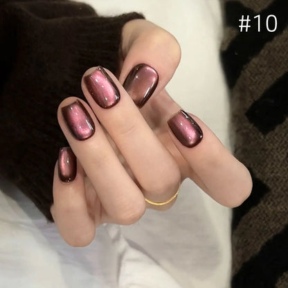 Brown Gold Cat Eye Gel Nail Polish