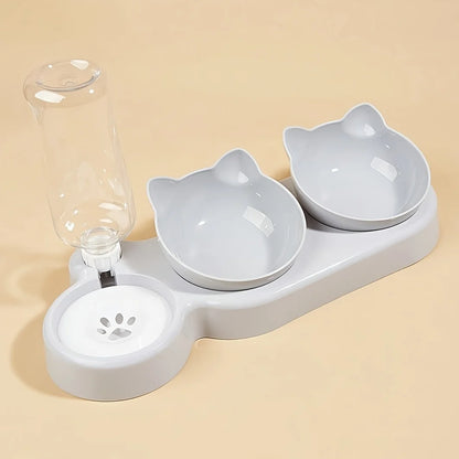 3-in-1 Cat Feeding & Water Station