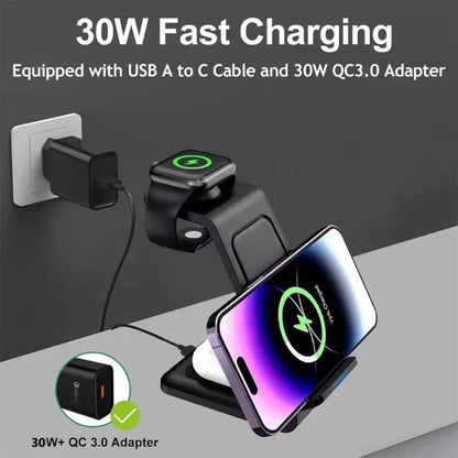 3-in-1 Portable Magnetic Wireless Charging Stand