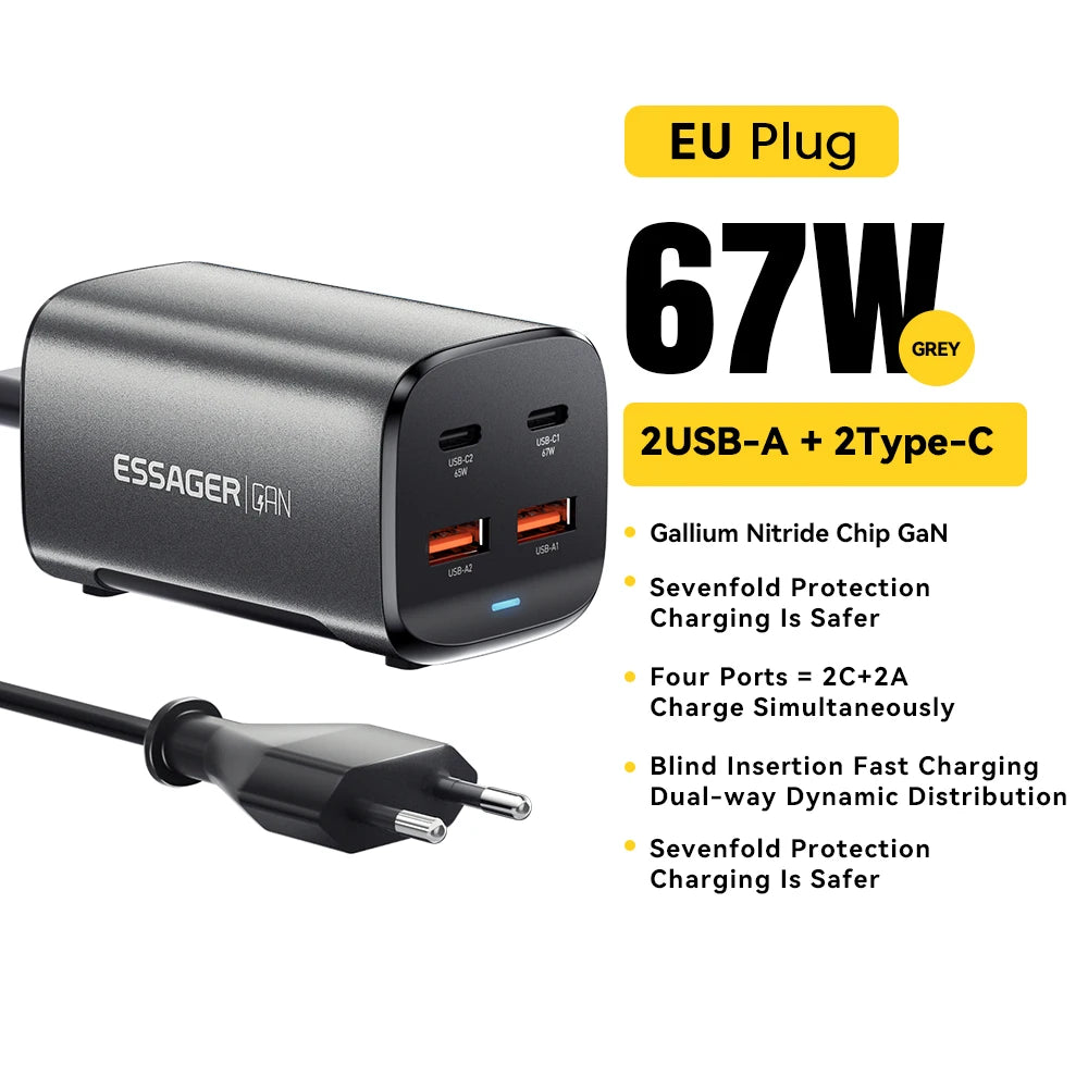 Essager 67W GaN Desktop USB-C Fast Charger