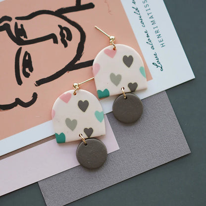 Heart Pattern Long Earrings