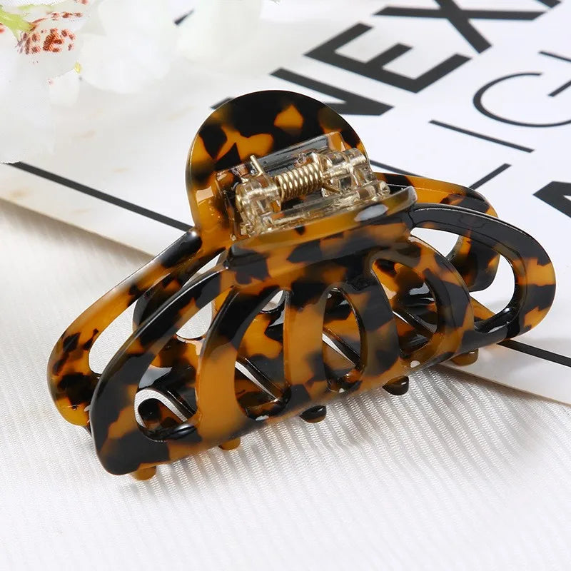 Hollow Out Acetate Crescent Hair Claw Clip