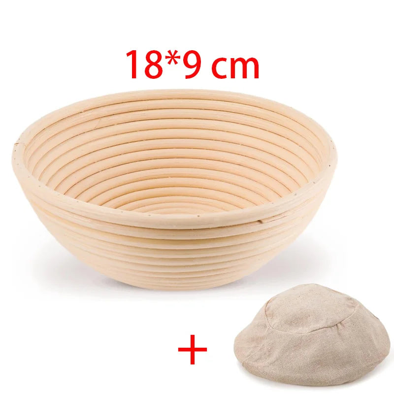 Oval Rattan Banneton Proofing Basket for Sourdough Bread with Washable Linen Liner